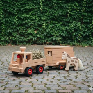 fagus Unimog Set mit Pferdeanhänger und Fohlen